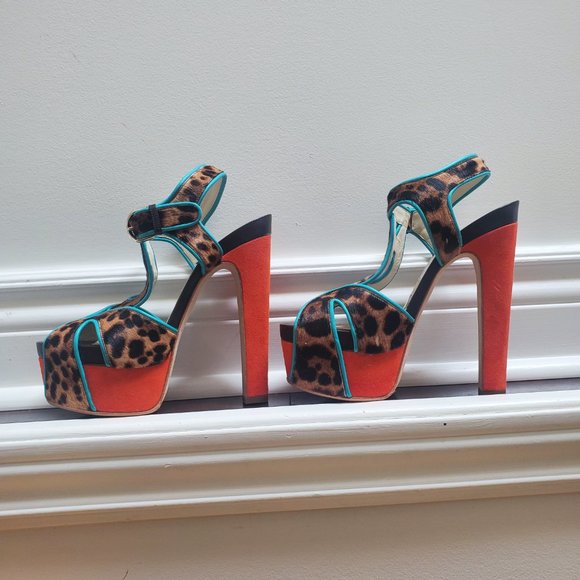 Brian Atwood Brigitte Platform Shoe. US 8.5 / IT 38.5. Multicolour. - Picture 4 of 7